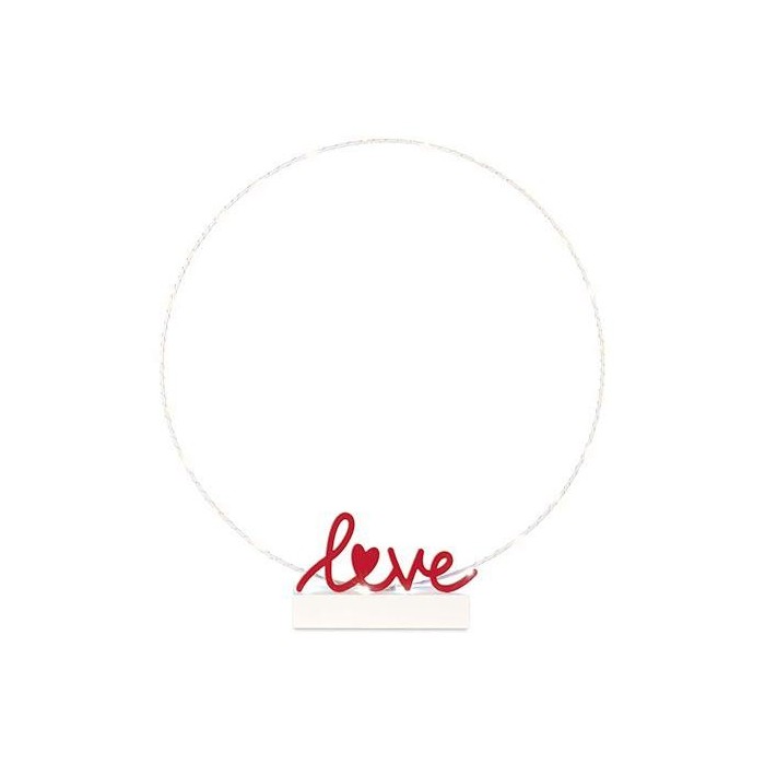 CERCHIO BIANCO CON LOVE E LED D55 H61